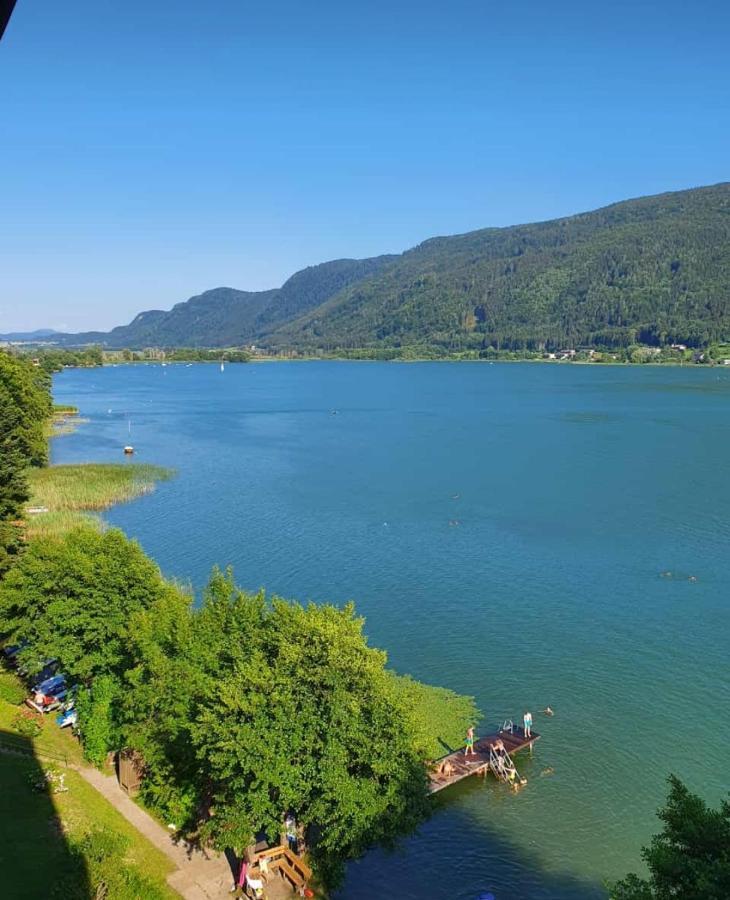 Maren Seeblick Appartement Haus Haensel&Gretel Direkt Am Ossiacher See Mit Hallenbad Skiarena Gerlitzen Stiegl المظهر الخارجي الصورة